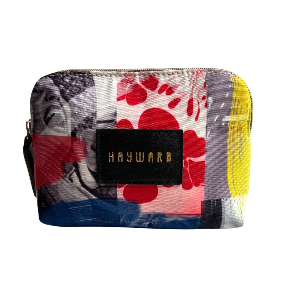 Hayward Graphic Canvas Cosmetic Pouch Zippered Bag  *Like New*